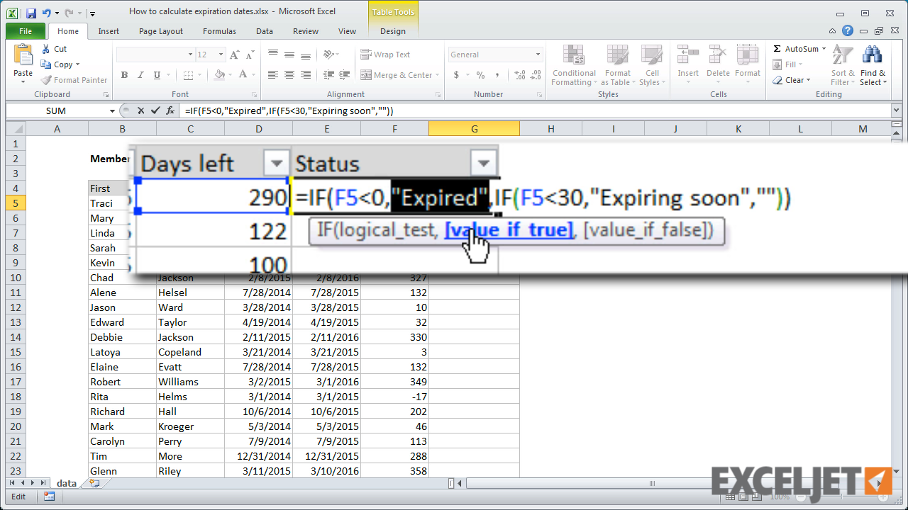 Excel Tutorial How To Calculate And Highlight Expiration Dates